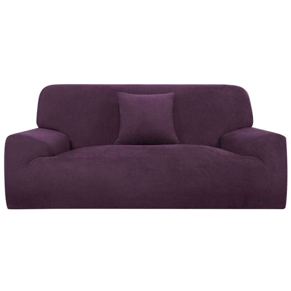 Velvet Stretch Sofa Cover Thicker Slipcover with One Pillow Cover X-Large
